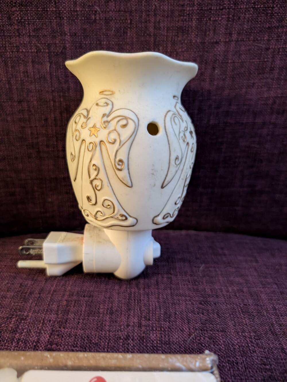 Angel Decorative Electric Wax Warmer - White with Gold Accents